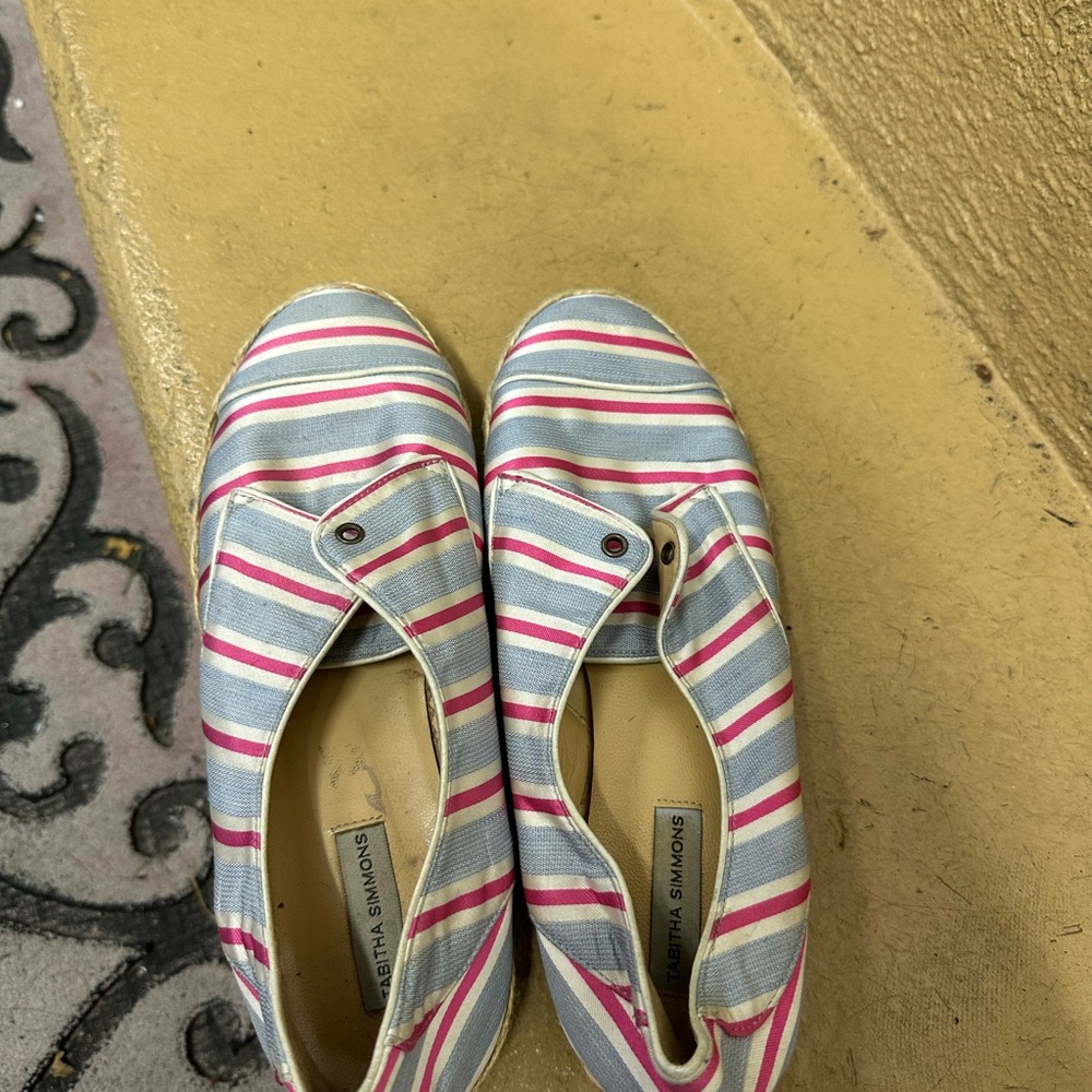 Tabitha Simmons Women's Striped Flats - Pink, Blue, and White
